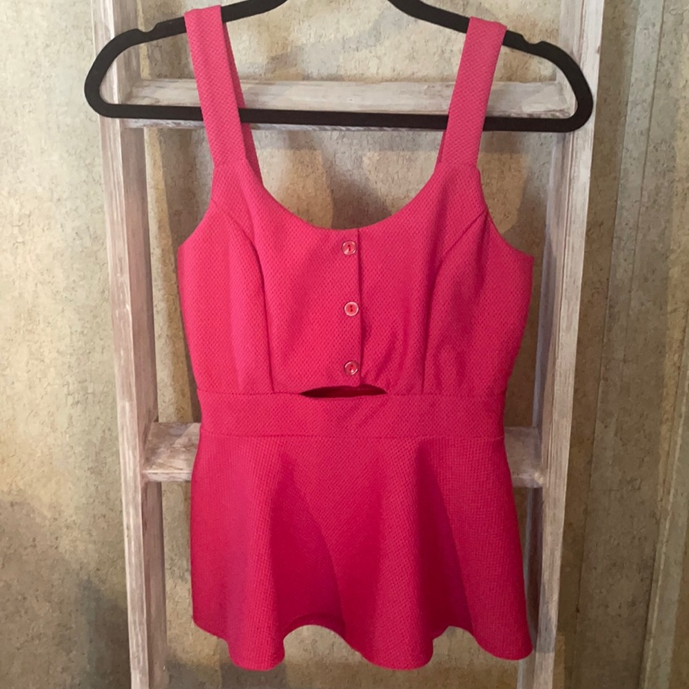 Bebe Pink Peplum blouse women’s  size medium